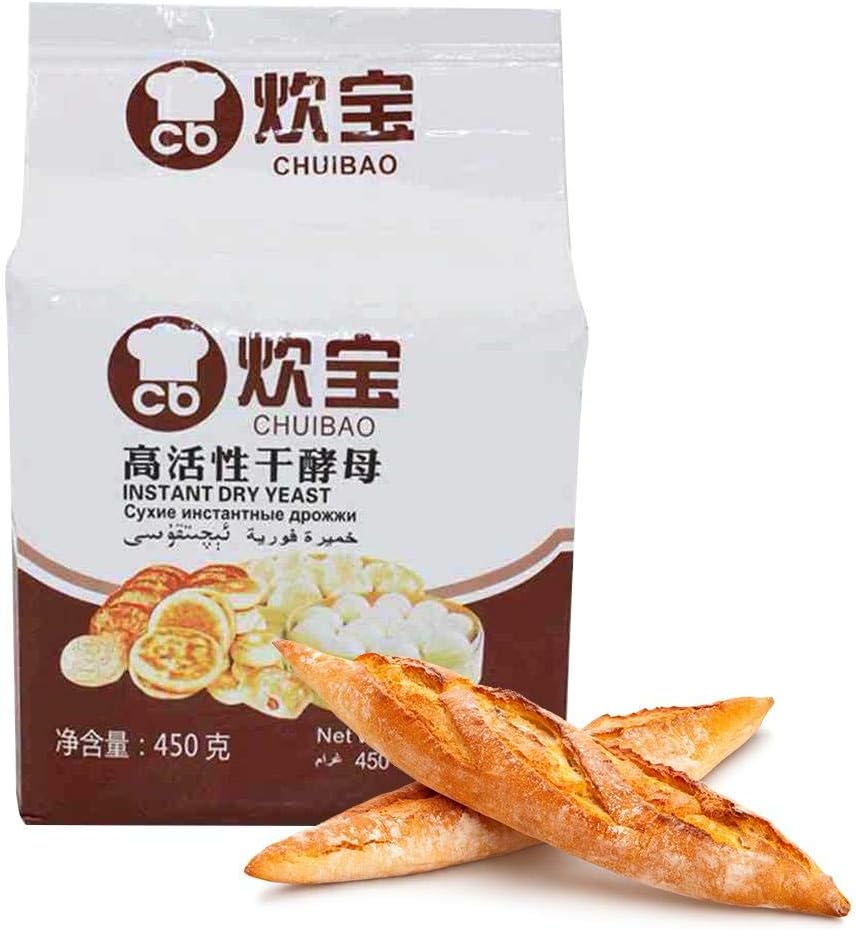 Cracklight Instant Yeast Dry Yeast Premium Yeast Organic Yeast Bread Yeast High-activity Healthy Probiotic Dry Yeast Powder for Household Use，Kitchen Baking Supplies 450g+1 Measuring Cup