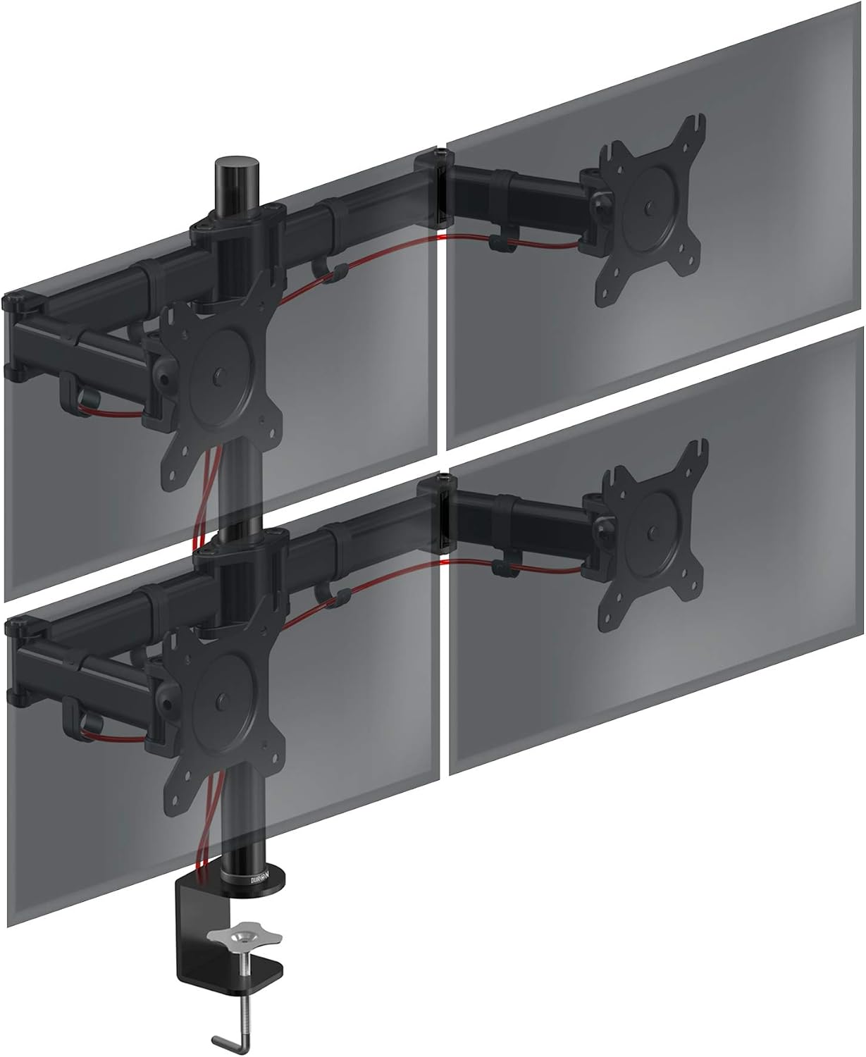 Duronic DM254 Multi 4 Monitor Stand, Black, Quadruple
