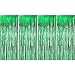 4 Pack Foil Curtains Metallic Fringe Curtains Shimmer Curtain for Birthday Wedding Disco Party Decorations(Green)