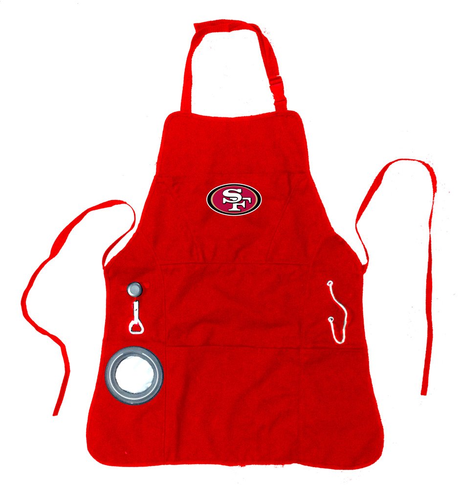 Team Sports America 4AP3826C San Francisco 49ers Mens Apron with Adjustable Neck Strap, Cotton, Red