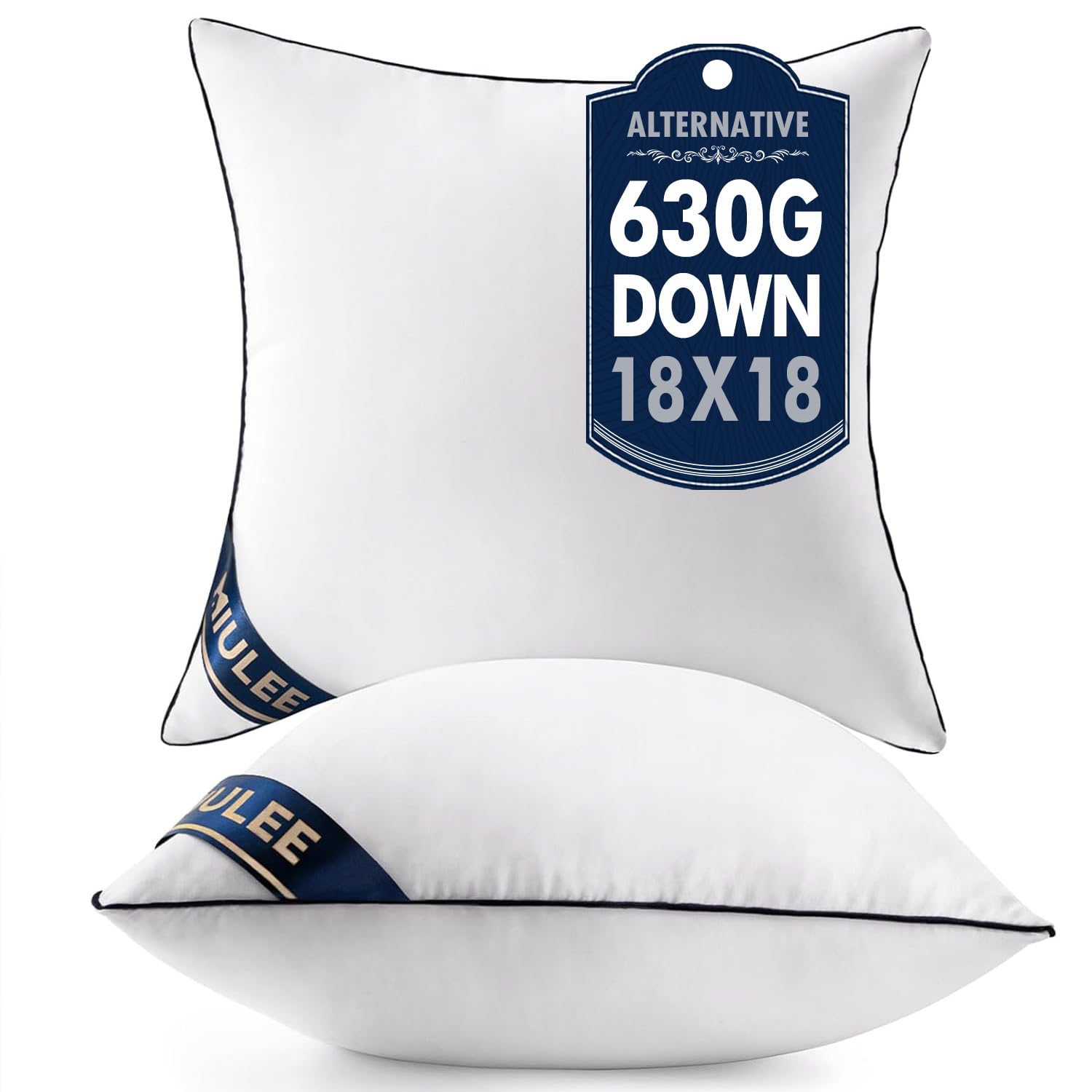 Photo 1 of MIULEE 18x18 Pillow Inserts Set of 2 Throw Pillows 18 Inch Premium Down Alternative Pillow Inserts Decorative Pillow Stuffer for Sofa, Couch (18x18 inch, Set of 2)