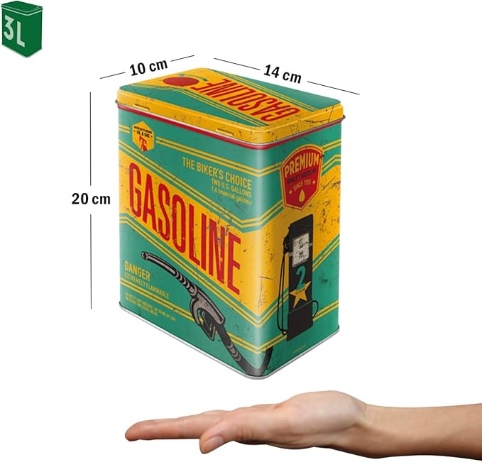 Nostalgic-Art Caja metálica de Estilo Retro - Gasoline: Amazon.es: Hogar