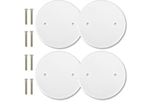 4pcs Round Ceiling Cover Plate, Diameter 11cm/4.33in Plastic Blank Electrical Box Cover Plate with 8pcs Screws for Wall Smoke