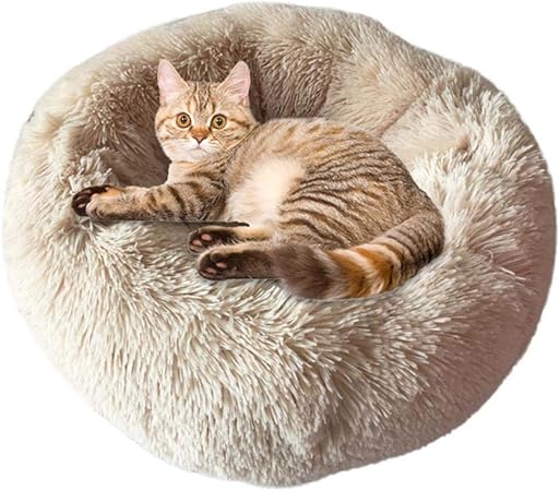 Womdee Panier Pour Chien Luxueux Coussin Donut Pour Chats Et Chiens Petits Animal Domestique Avec Fond Imperméable Antidérapant Pour Deep Sleep