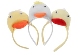 VANZACK 3pcs Plush Duck Headbands for Soft Animal Cosplay Hair Hoops Comfortable Friendly Fit Vibrant
