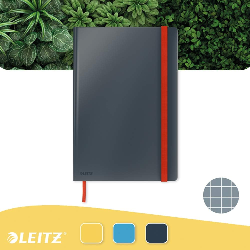Leitz Large (B5) Squared Hardcover Notebook, 80 Sheet, Cosy Range, Velvet Grey, 44820089, B5 Squared - Image 3