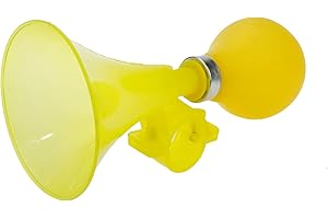 Modengzhe Yellow ABS Air Horn for Children's Cycles, Funny Plastic Bike Bugle Clown Horn with Squeeze Bulb