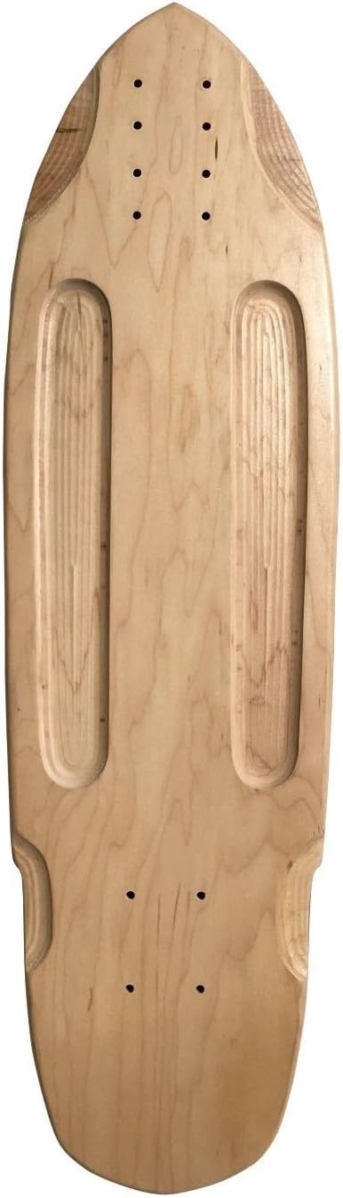 ACE Natural Skateboard Cruiser Deck Channels Canadian Maple GRIPPED 8 x28 C01