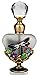 YU FENG 5ML Vintage Retro Dragonfly Perfume Bottles Heart Shaped Decorative Empty Essential Oils Bottles Glass Refillable Frosted Lotion Bottle For Girls or Women.