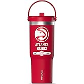 Hydrapeak x NBA Officially Licensed Atlanta Hawks 32 oz Nomad Tumbler with Handle and Straw Lid, Leakproof Stainless Steel Water Bottle