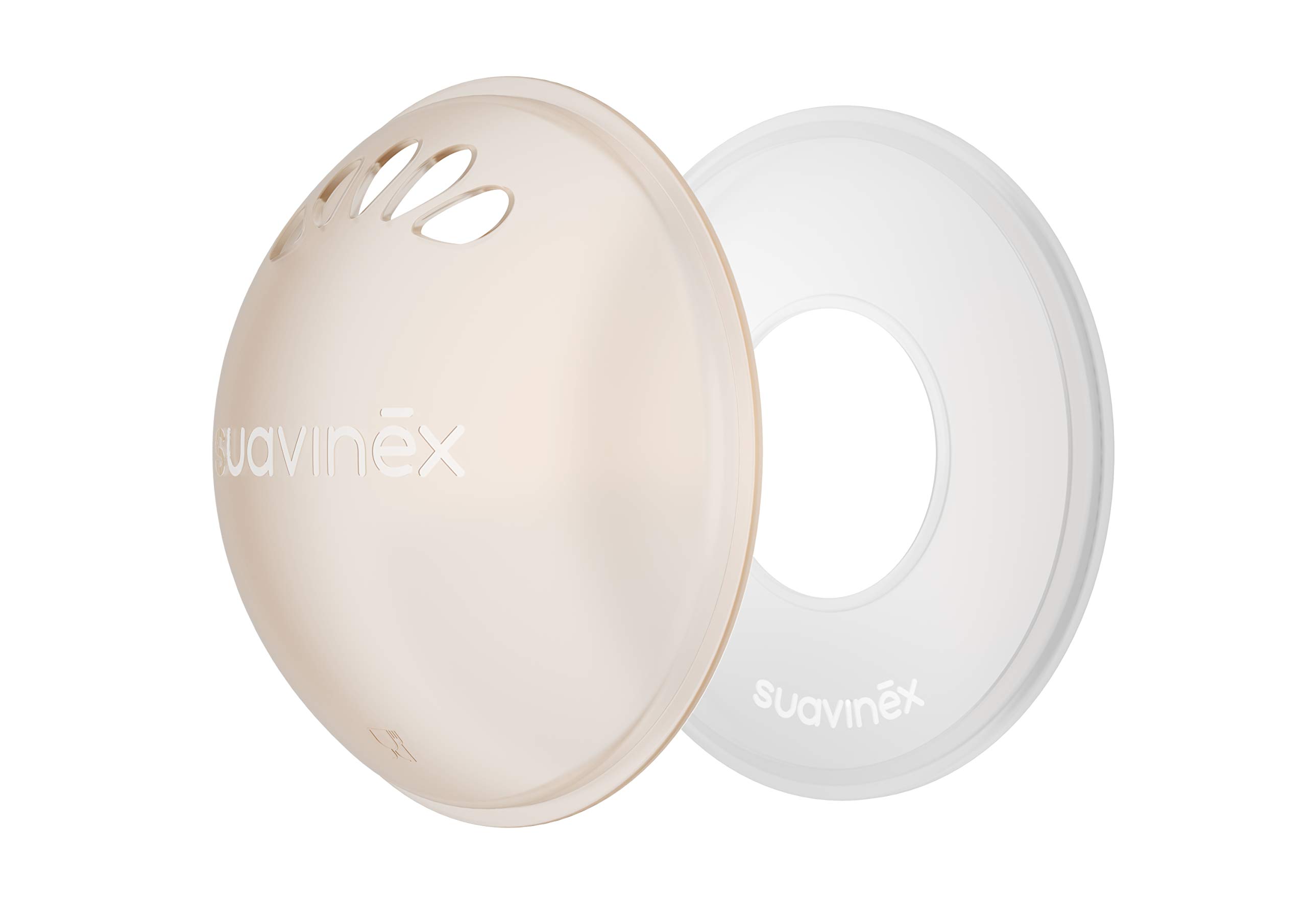 Suavinex, Set of 2 Breast Milk Cups (Collects Milk Loss) + 2 Protective Cases (Protect Nipples) Silicone Nursing Bowls Protect Irritated Nipples