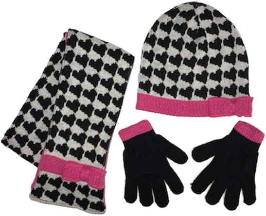 girls black hat and gloves
