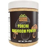 VIGOROUS MOUNTAINS Dried Porcini Mushroom Seasoning Powder for Cooking 3oz | Salt Free Beef Broth Powdered Sauce Add Instant Flavor and Depth to All Your Favorite Dishes