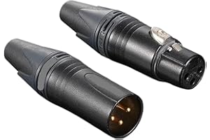 Compatible for NEUTRIK 50-Piece 3-Pin XLR Connector Set, 30 NC3MXX Male and 30 NC3FXX Female Plugs(25 Male 25 Female,Black)