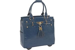 JKM & Company Rolling Laptop Bag for Women | Designer Wheeled Briefcase | Fits 13-17" Laptops | Office Travel Computer Case