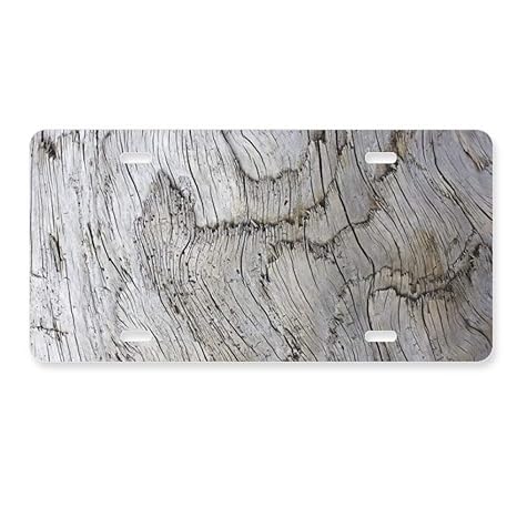 Diythinker Old Bark Texture Grey Stripes License Plate Car