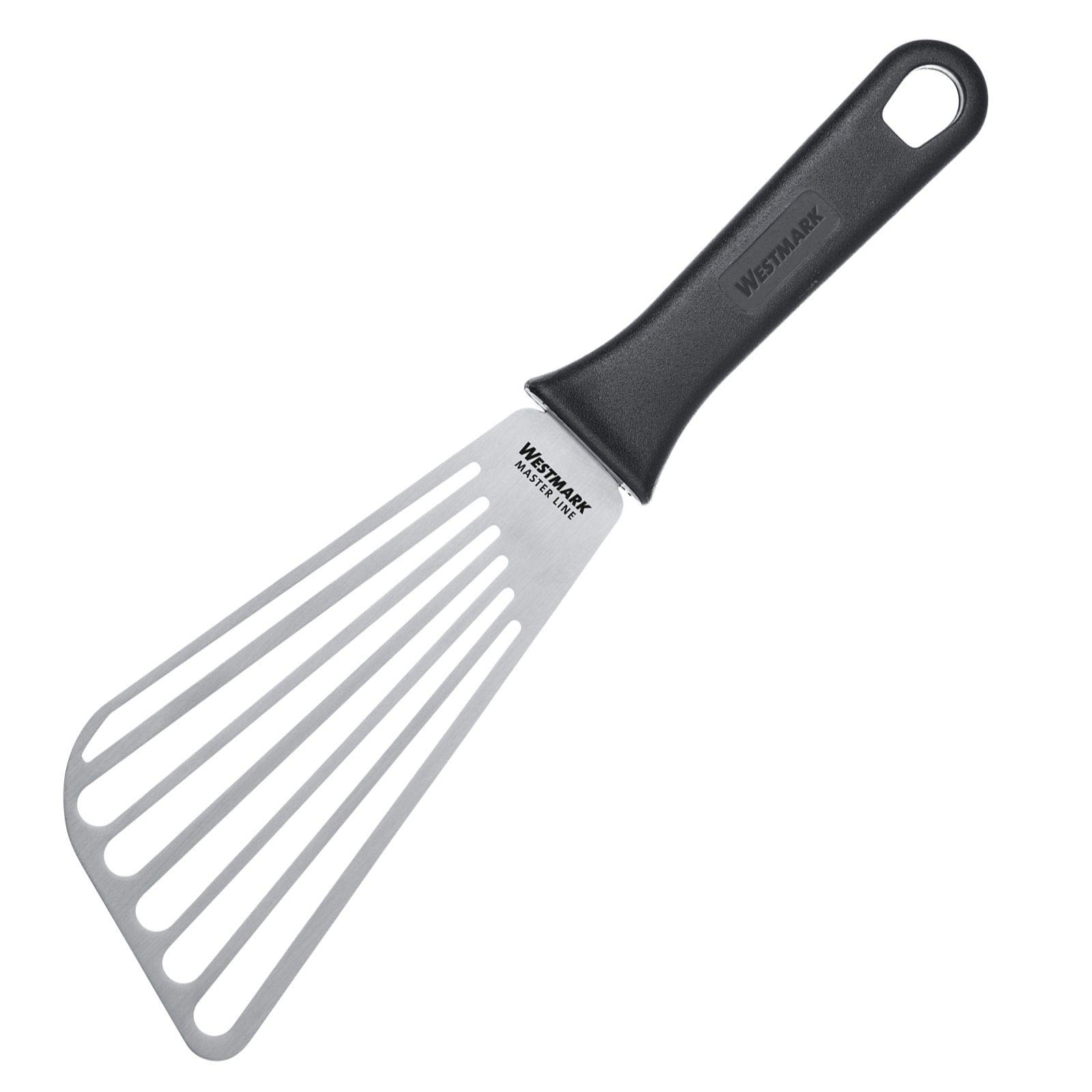 Westmark Professional Grill Spatula, straight, flexible, slotted, blade size: 8.5 x 16.5 cm, length: 29.5 cm, stainless steel/plastic, Master Line, black/silver, 13352270