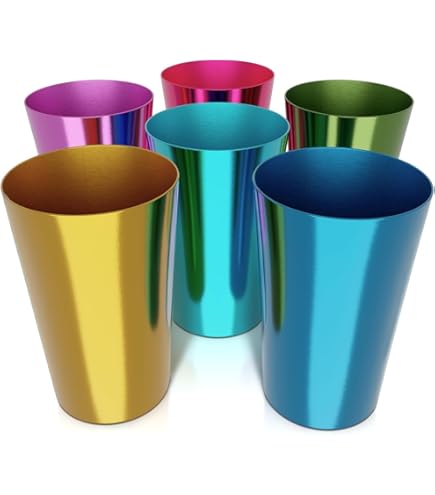 Amazon.com: MEPERPER ALUMINUM TUMBLERS Retro Jewel Aluminum Colored Tumblers  Cups Set of 6, Multicolor : Home & Kitchen
