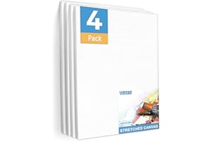 YETEE 4 Pack Stretched Canvas for Painting 24x36 Inch, Large Canvas for Painting, Primed Acid-Free Cotton Blank Canvas, Art Large Canvas Boards for Acrylic, Oil, Tempera, Watercolor or Other Paints