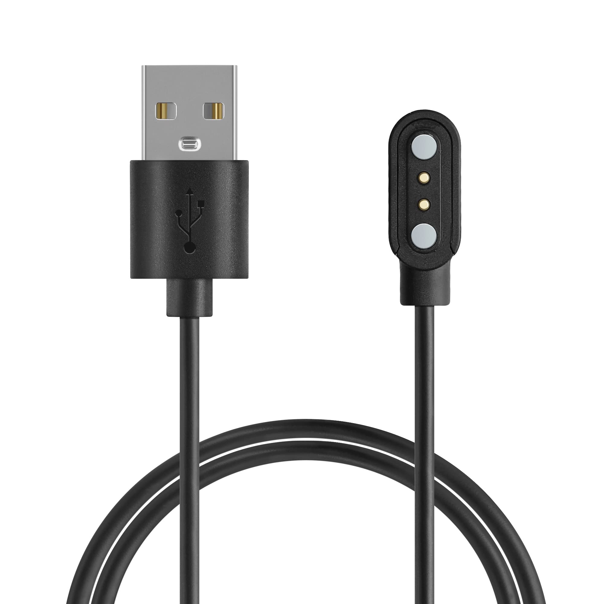 kwmobile USB Cable Charger Compatible with Blackview R30 Pro / R8 / R3 / R3 Pro / X2 / X1 / Letsfit/Fitpolo Cable - Charging Cord for Smart Watch - Black