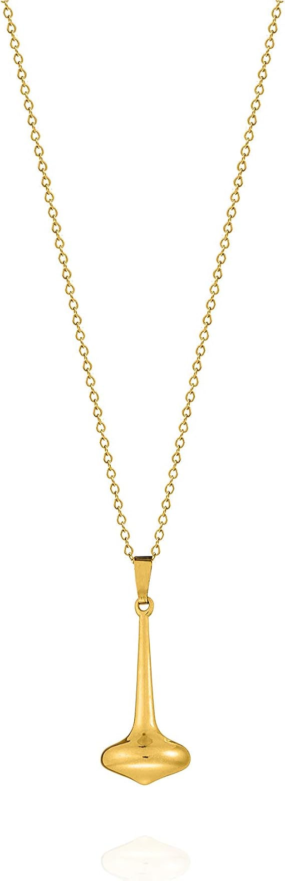 Amazon.com: FLEUR Spinning Top Necklace for Women, 24K Gold-Plated Pendant with Adjustable Chain 