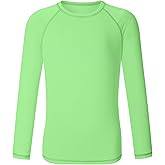 Girls UPF 50+ Rash Guard Neon Shirt Quick Dry Swim Shirts Long Sleeve UV Sun Protection Shirt for Kids Teens