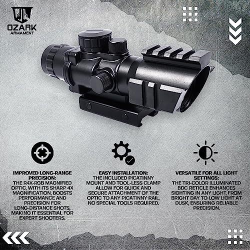 OZARK ARMAMENT Rhino Acog Scope, 4X Scope, Magnified Optics Acog Sight