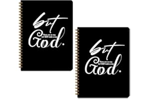 MQBMQB 2Pcs Inspirational Christian Bible Journals for Women Men, Notebook College Ruled, Bible Notebooks for Note Taking, Spiral Notebook, but God Christian Gifts for Women Men A5(8.3x5.8inch)