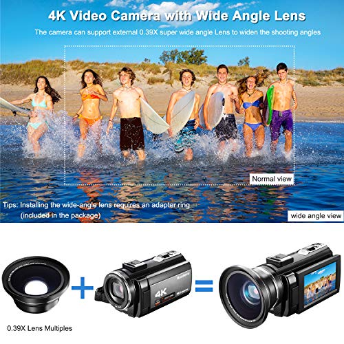 3 Camcorder+Rosdeca+External+Microphone+Batteries