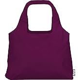 ChicoBag VITA Reusable Shopping Bag with Attached Pouch and Carabiner Clip, Compact, Designer Shoulder Tote, Boysenberry