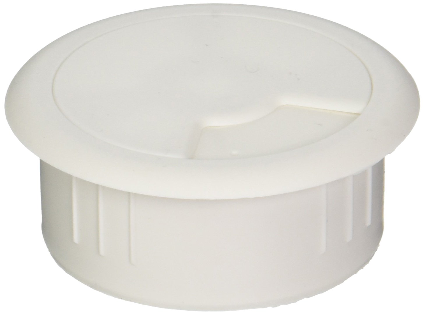 CordAway Grommet, Adjustable, 2-38'' Dia., 1-18'' deep, White, Cable Cover, Cable Outlet Cover, Cable Hole, 1Pack (00262)