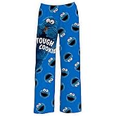 BRIEF INSANITY Lounge Pajama Pants for Men and Women | Sesame Street Cookie Monster Tough Cookie Graphic Print Pattern Bottoms - Comfy, Ultra Soft, Unisex Loungewear Pants (Tough Cookie, Small)