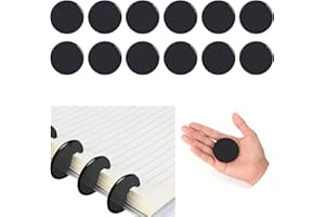DOSTATNI 12-Piece 2-Inch Discbound Expansion Discs and Binder Rings - Large Black Plastic Book Binding Discs for DIY Notebooks and Scrapbooking Supplies