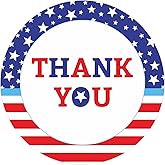 Thank You Stickers Patriotic Stickers - 480Pcs 1.5 Inch Self-Adhesive Round American Flag Sticker for Envelopes Seals, 4th of July Memorial Day Party Decorations (Round)