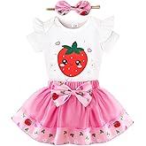 CETEPY Baby Girl Clothes Newborn Summer Outfits Cute Infant Mesh Skirt Ruffle Romper Headband 3pcs Set 0-18 Months