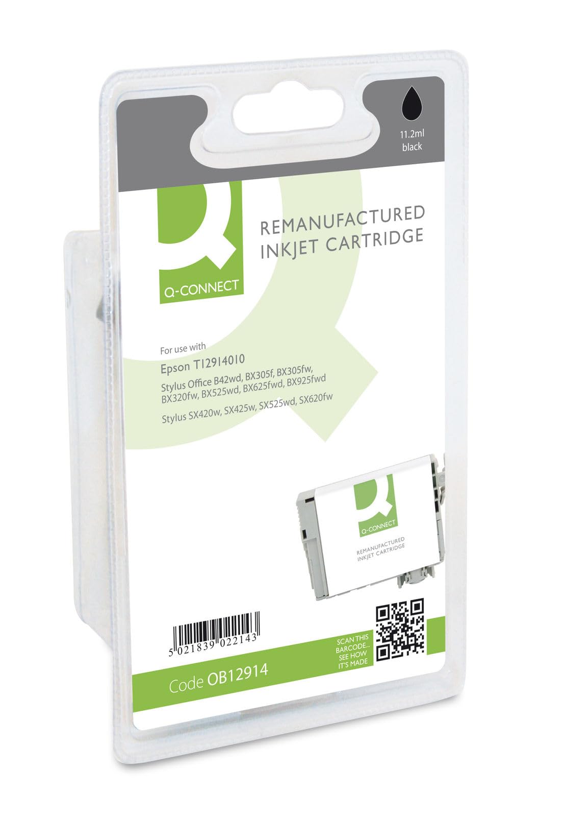 Q-Connect Epson T1291 Remanufactured Black Inkjet Cartridge C13T12914011 / T129140