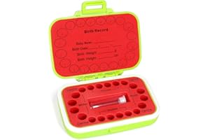 VEWYE Baby Tooth Box Kids Keepsake Organizer PP Cute Children Tooth Fetal Hair Container with English Mark,Green and Red