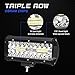 AMBOTHER Off Road Lights, 2pcs 7'' Triple Row 40leds Super Bright LED Light Bar Spot Flood Combo LED Lights Driving Lights Waterproof Led Work Fog Lights for Truck Jeep Boat Pick Up UTV ATV Marine