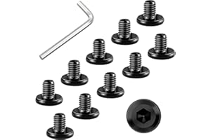 WYLWLS M6 x 12mm Bolt, 10 Pcs Per Set with 1 Hex Spanner, Flat Head Hex Socket Cap Bolts, Alloy Steel Black Oxide Full Thread, for Furniture, Shelves, Crib, Tables and Chairs Assembly (12 mm)