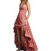 VERGOODR Women's Cotton Sexy Sleeveless Boho Beach Backless Long Bohemian Dress