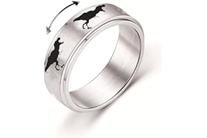 INENIMARTJ Dinosaur Fidget Rings for Women Men Stainless Steel Spinner Ring Dinosaur Anxiety Ring Jurassic Dinosaurs Anxiety Spinning Ring