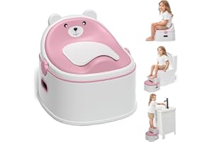 MOREFEEL 3-in-1 Toddler Potty Training Toilet for Boys & Girls - Convertible Potty Chair with Step Stool for Toddlers 1-3, Anti-Slip Design Toddler Toilet Seat - Removable & Easy to Clean