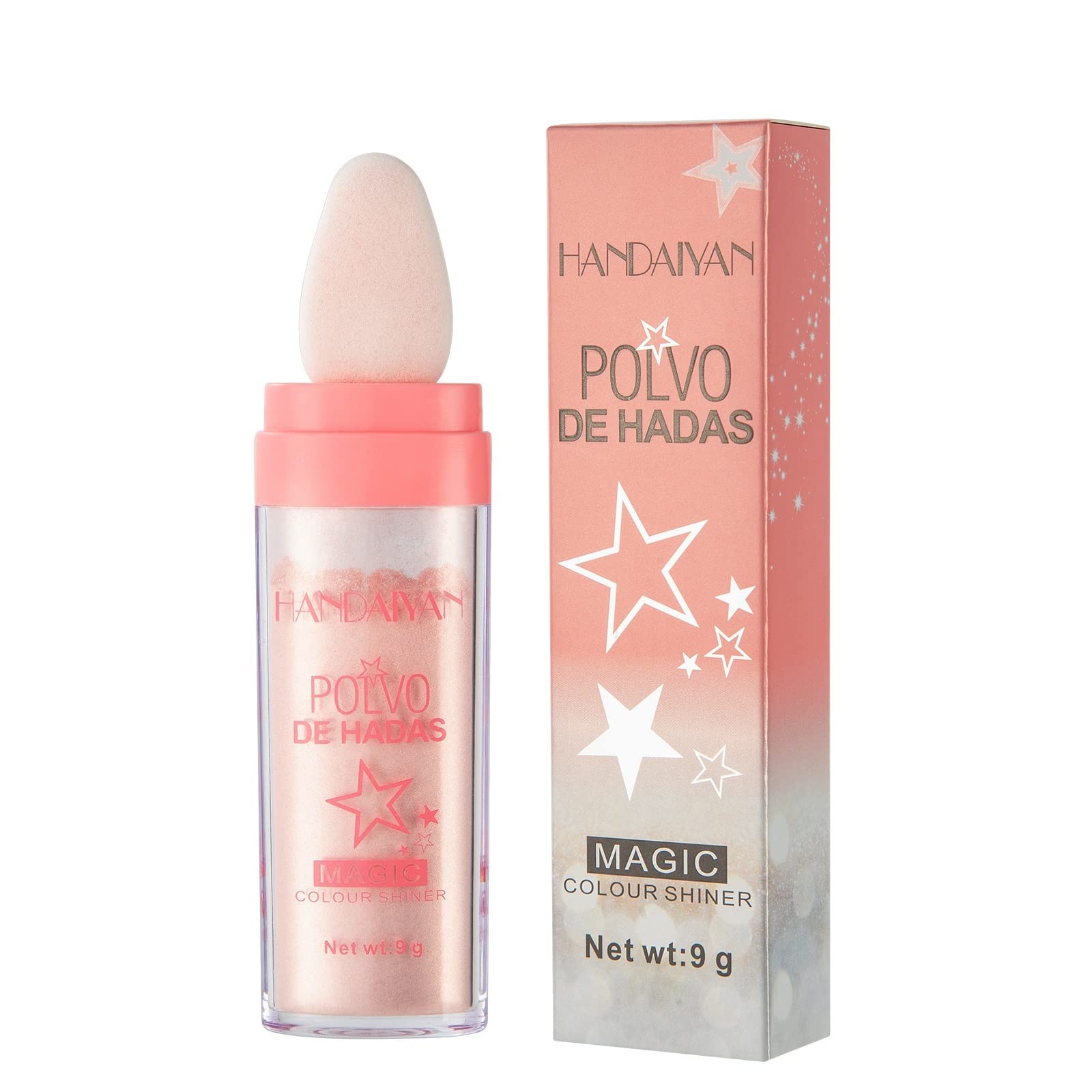 Highlight Patting Powder Facial High Light Blusher Sparkly Shimmer Natural High Gloss Powder For Face Body Hair Fairy High Light Patting Powder (Fairy Pink)