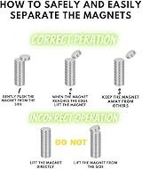 WATELL Neodymium Magnets 40 Pcs 6x3mm Silver for Office & Home view 5