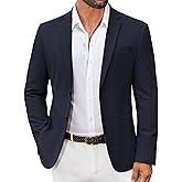 COOFANDY Men's Casual Regular Fit Blazer Jacket Two Button Suit Jackets Lightweight Sport Coat Navy Blue