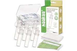 Haakaa Silicone Colostrum Collector Set with Clear PP Storage Case 4 ml, 6 PK, Pre-Sterilized