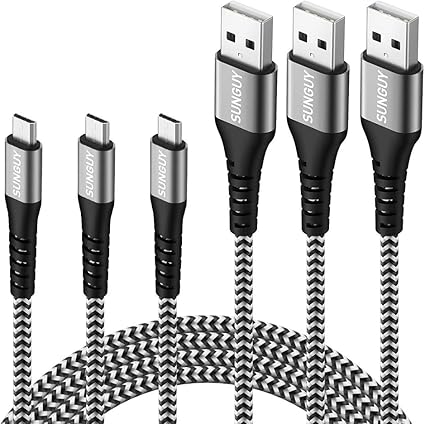 Amazon Sunguy Micro Usb ケーブル Ps4充電ケープル マイクロusbケーブル 長距離急速充電対応可能 高速データ転送 超耐久性ナイロン編み 強化されたコネクタ足首 Xperia Ps4 Pro Ps4 Ps3 Galaxy Huawei Sharp Aquos Asus Zenfone コントローラーおよび他の機器に適用