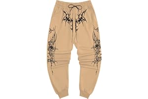 SHENHE Men's Graphic Drawstring Waist Casual Sweatpants Streetwear Goth Jogger Pants