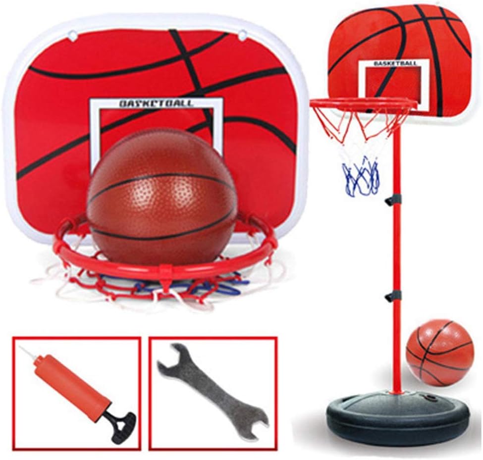 WDLY Adjustable 63-150 Cm Basketball Stand And Hoop Set Kids Basketball Back Board Stand Net Basketball Hoop Set for Kids Gift