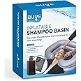 Inflatable Shampoo Basin Kit - Bedside Hair Wash Tub - Portable Shampoo Bowl - Hair Washing Basin - Easy Drainage - Includes Waterproof Cape - 15 oz Refill Bottle - Bedridden - Elderly - Pregnant